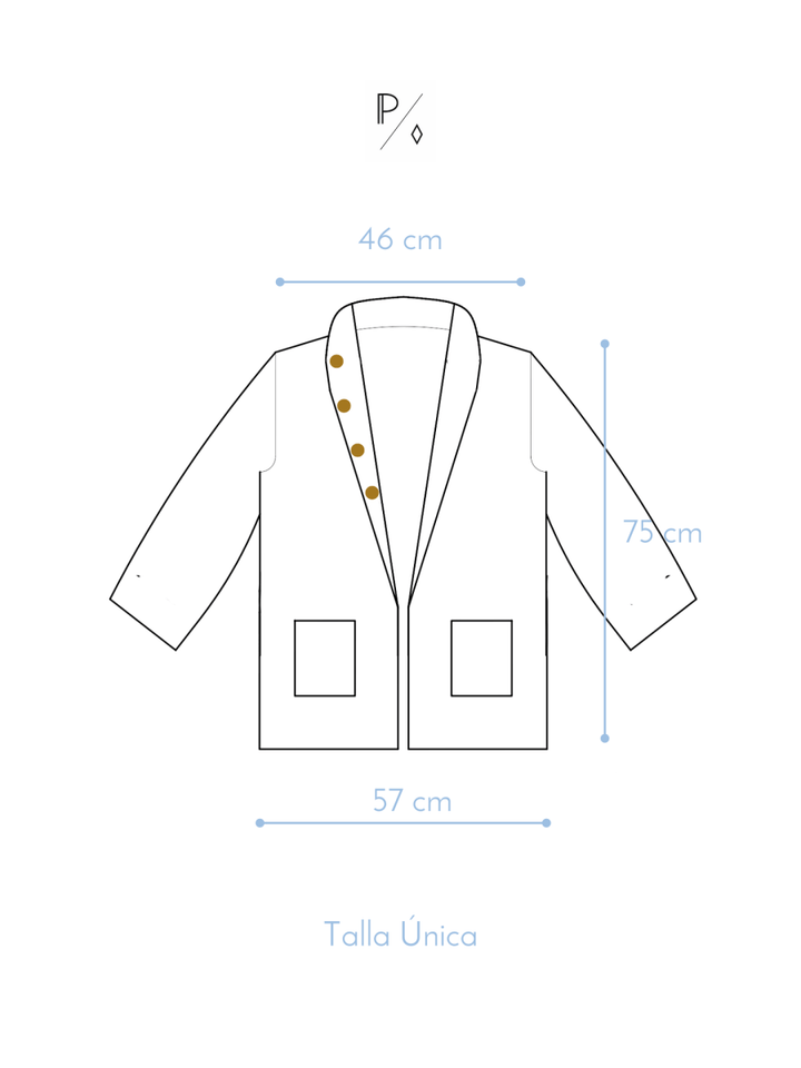 Chaquetón Voltear Lana Merino - Mezclilla - PAULAMAR - Chaquetón