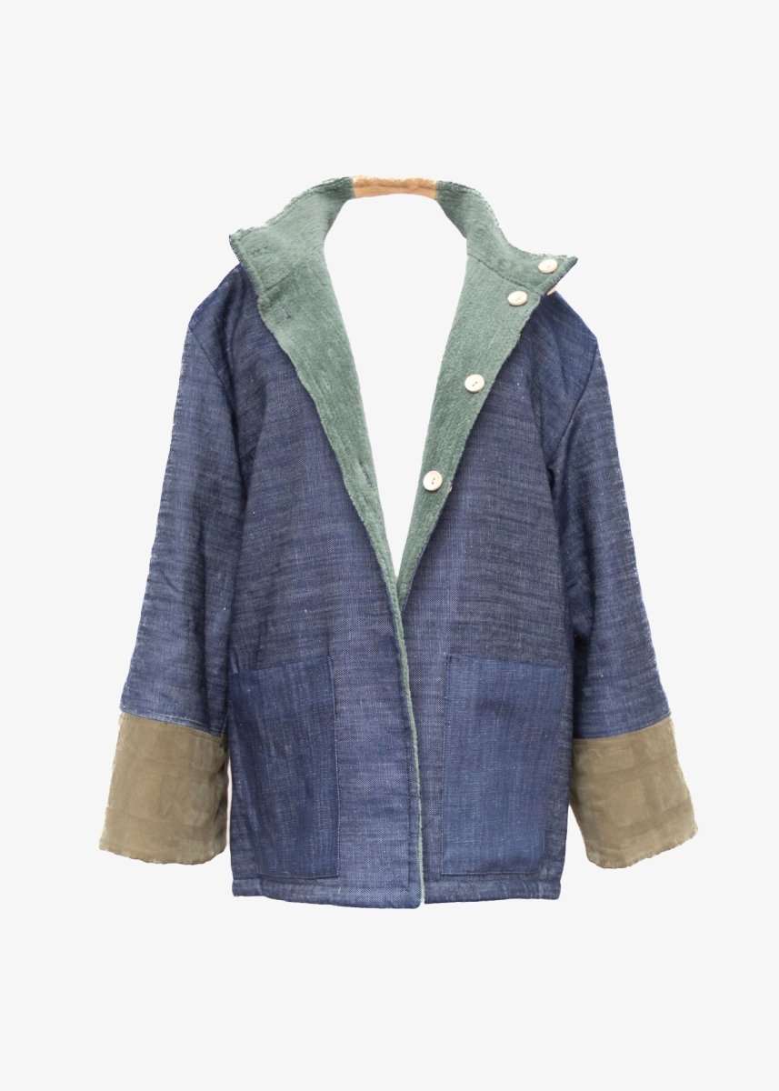 Chaquetón Voltear Lana Merino - Mezclilla - PAULAMAR - Chaquetón