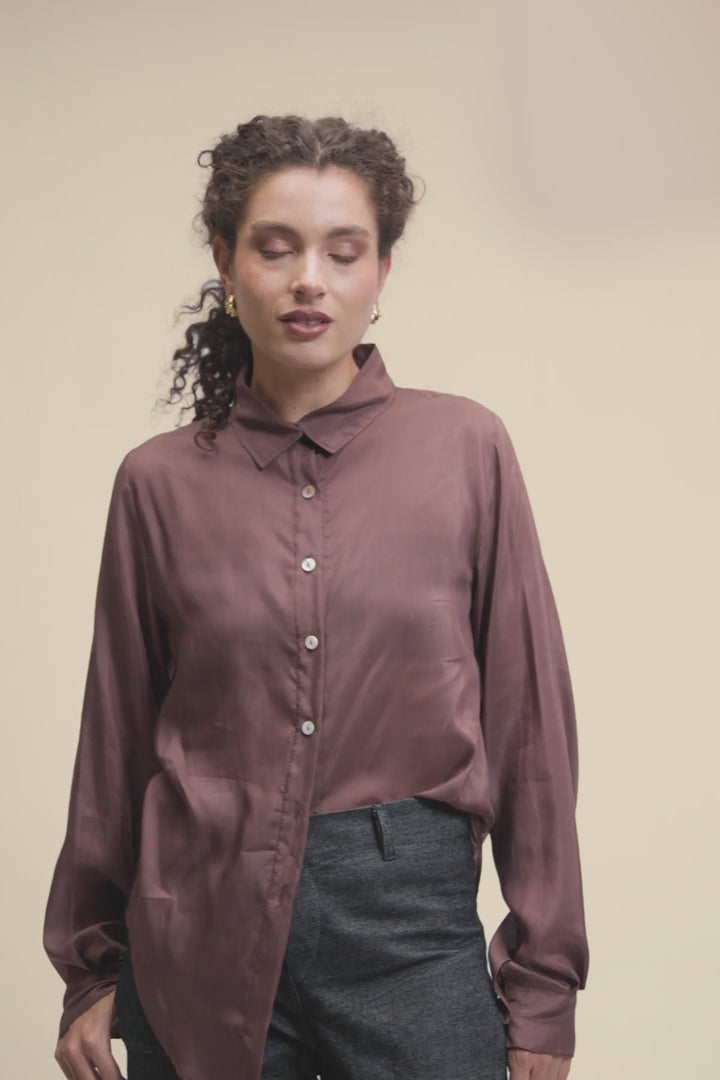 CAMISA TENCEL™ SEDA CAFÉ