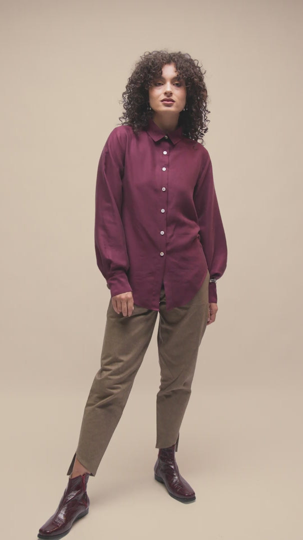 CAMISA TENCEL BURDEO