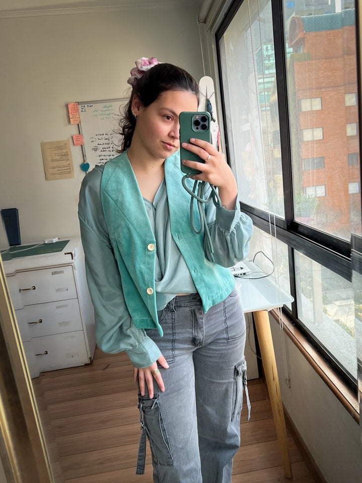 Vest Papel 100% Terciopelo Algodón Orgánico - PAULAMAR - Vest