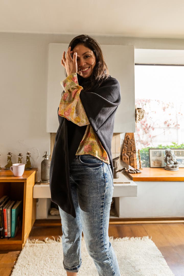 Poncho Noche 100% Lana